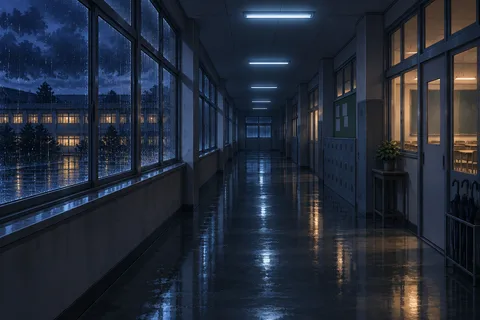 학교복도 · 밤