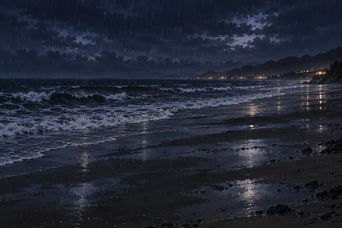 해변 · 밤