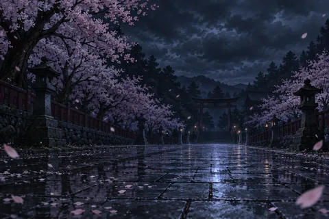 벚꽃길 · 밤