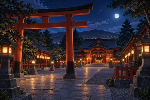 신사 · 밤