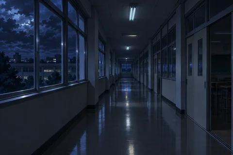 학교복도 · 밤