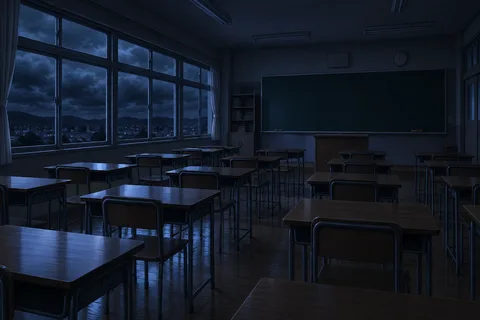 학교교실 · 밤