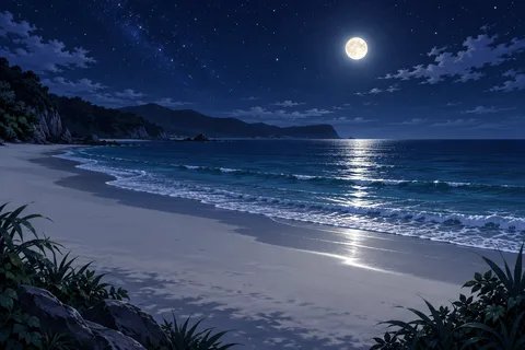 해변 · 밤