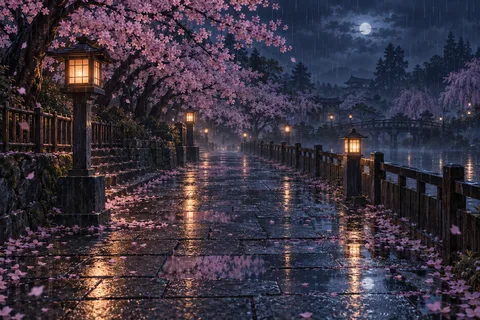 벚꽃길 · 밤