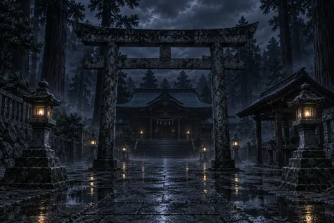 신사 · 밤